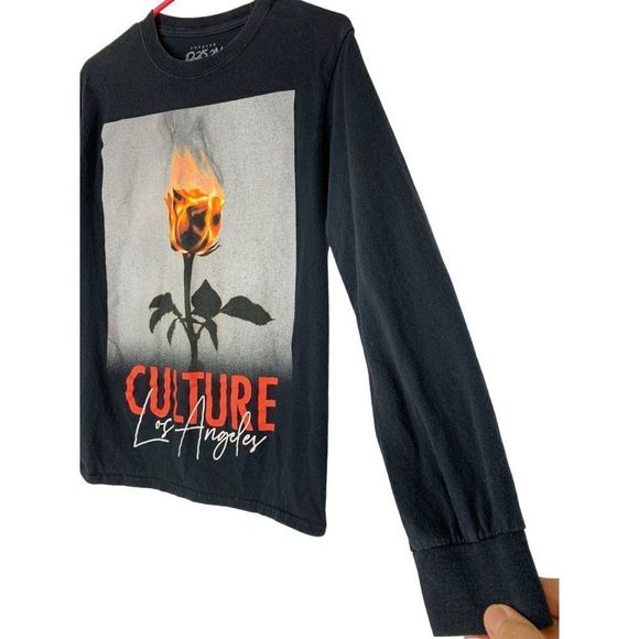 Popular Poison Culture Los Angeles Black T-shirt Long Sleeve Small Adult 5493 - Picture 3 of 6